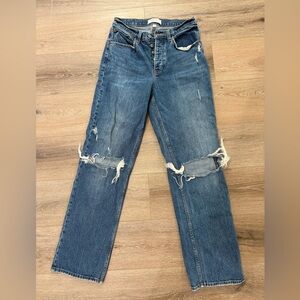 Abercrombie and fitch the 90’s baggy lowrise curve love distressed jeans size 4L